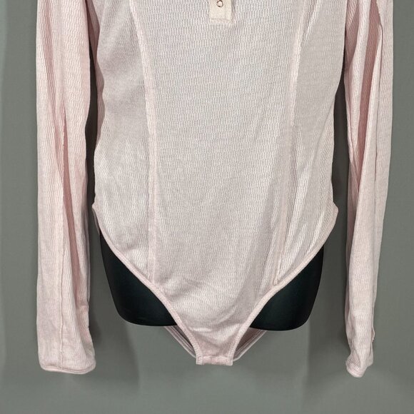 NEW Free People Body Suit Womens Large pink knit boho one piece colorful - Picture 3 of 11